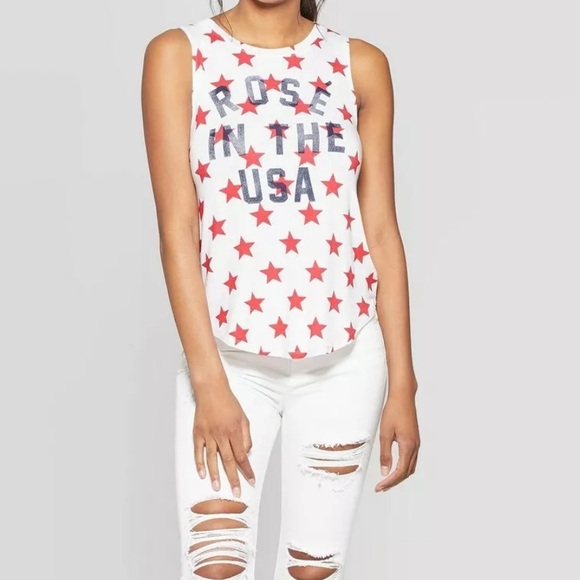 Rose in the USA Americana July Fourth Patriotic Tank - Size XL - Picture 1 of 4